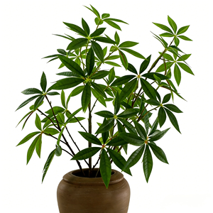Glücksbaum Künstliche Pflanze Faux Pachira im Keramiktopf mit Dekorativem Boden Wohlstands-Heimdekoration - Product Image 2