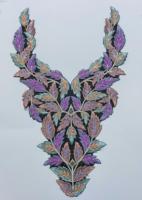 Collier en dentelle de miel brodé de sequins majestueux, en tissu filet élégant, pour tenues indiennes, robes, saris, kurtis et blouses pour femmes