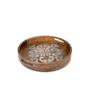 Plateau de service rond en bois de bambou de la meilleure qualité, design élégant, parfait pour la restauration rapide de table, la maison et l'hôtel. - Product Image 2