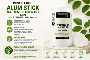 Déodorant naturel en stick d'alun, marque privée, 120g, OEM |   Déodorant minéral végétalien biologique |   Espagne UE - Product Image 3