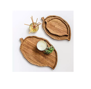 Assiette de service en bois écologique Plateau de service décoratif | Plateau de service en bois ou à vendre - Product Image 4