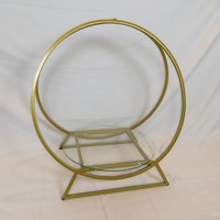 Support à gâteau moderne en métal 2025 avec panneau en verre pour décorations de mariage, Noël, Pâques, Halloween, Nouvel An, Fête des Pères, Anniversaire