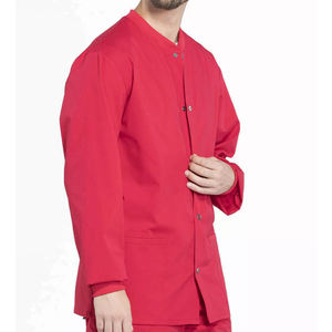 Veste de gommage solide d'échauffement à bouton OEM pour hommes, vêtements de travail médicaux, uniforme d'infirmière et d'hôpital - Product Image 4