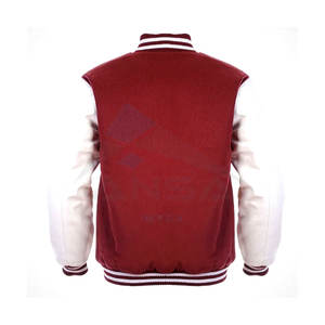 Chaqueta Universitaria Color Granate y Blanca con Forro de Viscosa Suave, Cierre de Botones a Presión y Dobladillo y Puños de Punto Acanalado - Product Image 2