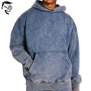 Unbridleds Industry's Luxury Acid Wash Hoodies para hombres 100% algodón Heavyweight Fleece Winter Digital 300g secado rápido transpirable - Product Image 2