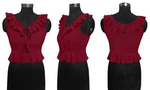 Indian Boutique Casual Western Wear para mujeres Western Tops Premium Trendy Fabric Girls Women Office Wear Women's Tops Exportador - Product Image 5