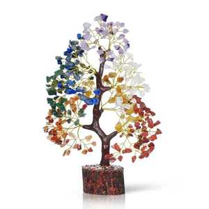 Best Quality 300-Chip Seven Chakra Crystal Gemstone Figurine Carved Feng Shui Tree for Home Decor <b>Healing</b> in India - Product Image 5