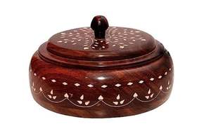 Boîte à chapati en bois de grande capacité pour ranger plusieurs rotis de manière hygiénique, boîte à chapati en bois de manguier rustique avec couvercle - Product Image 4