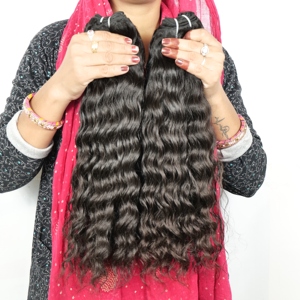 Meilleure Qualité Non Transformé Double Trame Cuticule Remy Temple Ondulé Humain Vietnamien Extensions De Cheveux Indien Cheveux Machine Bundles - Product Image 3
