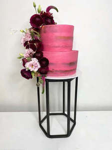 แท่นวางเค้กสองชั้นแบบโลหะพร้อมที่จับที่จับที่สง่างามเหมาะสำหรับเครื่องใช้ในโรงแรมห้องครัวปาร์ตี้เครื่องมืออบ - Product Image 5