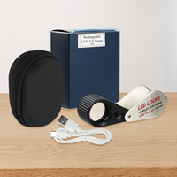 New 10X Jewelry Magnifier with 22mm Lens, 4 Light Modes (UV/Warm/Natural/White) Rechargeable Loupe Foldable (OEM)