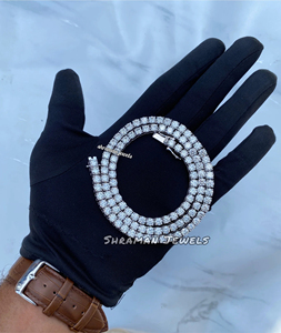 Elegante Collar de Tenis de Plata de Ley 925 con Diamantes Cultivados en Laboratorio VS, 5 mm, Estilo Hip Hop, Unisex, Joyería Personalizada para Regalo de Compromiso - Product Image 3