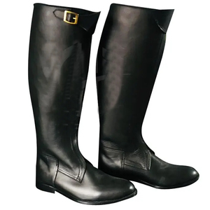 Equitación ecuestre Botas largas con cremallera Polo Hombres Equitación Botas marrones de cuero real Montar hasta la rodilla Botas largas - Product Image 6