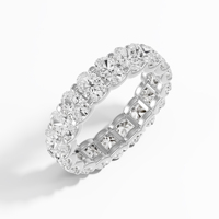 Anillo de Eternidad con Diamantes Ovalados Cultivados en Laboratorio de 4.74 Quilates en Oro Blanco de 14K y 18K con Baño de Rodio, Anillo de Bodas, Joyería al por Mayor, Suministro B2B