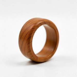 Bague en bois d'acacia faite à la main de haute qualité bijoux rustiques légers durables pour les mariages et les cadeaux pour les Couples - Product Image 5