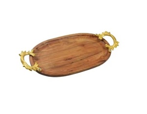 Plateaux de service en bois polyvalents avec une texture en bois élégante et une finition lisse pour divers besoins de service domestique - Product Image 1