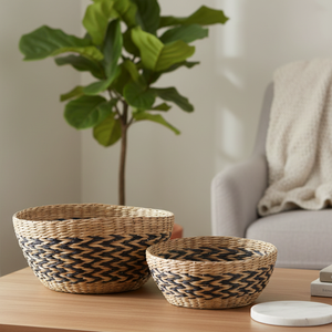 Panier en jonc de mer tissé à la main pour la décoration de la maison dans le salon et la cuisine pour le pain ou les fruits Fabriqué au Vietnam - Product Image 2