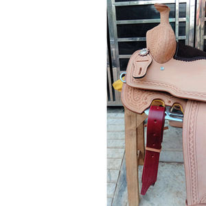 Silla de Montar de Cuero Natural y Marrón de Alta Calidad, Estilo Western, para Caballos de Rancho - Product Image 4