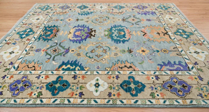 OEM High-Abstract Pattern Wool Rug Set Hand Knotted Praying Home <b>Carpet</b> for Living Room Multi-Color Cotton Private Label - Product Image 5