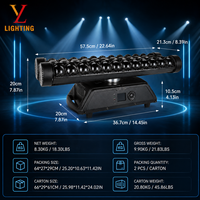 Barre de lumière mobile double face 12x40W Rattlesnake à LED RGBW avec effet stroboscopique DMX RDM pour éclairage de scène DJ et club