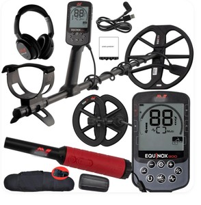 Equinox 900 - Detector de Metales Multifrecuencia Impermeable con Bobinas DD de 11” y 6” y Pinpointer Pro-Find 40, Profesional para Oro - Product Image 1