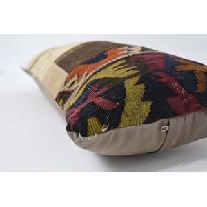 Almohada Kantha de lana Beige, 12x36 pulgadas, estampado cuadrado bordado Vintage, ropa de cama portátil Kantha tejida con mechones, suelo de Navidad - Product Image 5