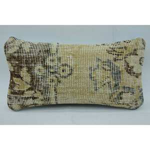 Luxury 8x16 Wool Pillow Vintage Fluffy Embroidered Kantha Patchwork 18x18 Inch Decorative <b>Cushion</b> for Sofa Floor Use Beige <b>Print</b> - Product Image 1