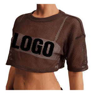 เสื้อยืดเอวลอยสำหรับผู้หญิงเสื้อยืดระบายอากาศแห้งเร็วพิมพ์ลายออกแบบได้ตามต้องการผลิตในสหรัฐอเมริกา - Product Image 2