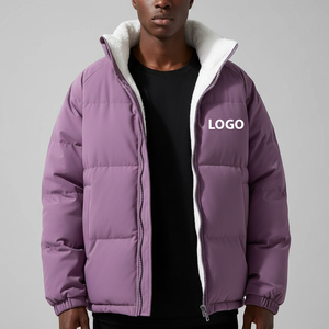 Chaqueta Acolchada de Algodón Ligera y Holgada para Hombre, Nueva Llegada 2025, con Logotipo Personalizado Impreso, Cuello Alto, Chaqueta de Burbujas - Product Image 1