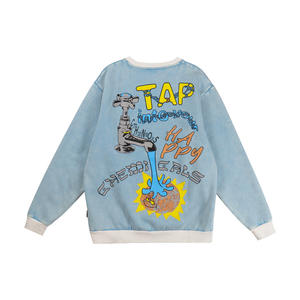 เสื้อสเวตเชิ้ตแฟชั่นผู้ชายสำหรับฤดูใบไม้ร่วงฤดูหนาว, เสื้อฮู้ดผ้าคอตตอนสีพื้นพิมพ์ลายออกแบบได้ตามต้องการ - Product Image 2