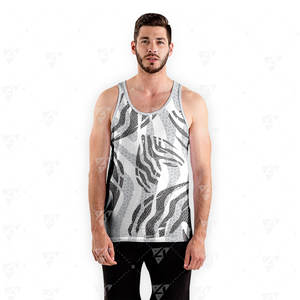 Men's 230 GSM Polyester Gym <b>Vest</b> Custom Logo Solid Plain Sleeveless Tank Top Lightweight Breathable Quick Dry for <b>Bodybuilding</b> - Product Image 3