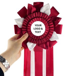 Rubans de récompense personnalisés en soie 100% en gros Badges de prix d'événement personnalisés pour les fêtes - Product Image 3