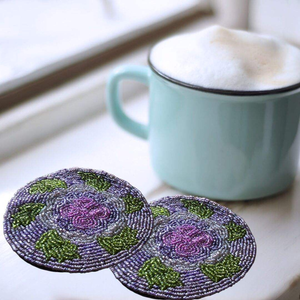 Posavasos de té vintage ecológico con cuentas, juego de posavasos decorativos para el hogar y la Oficina, Bar, Ideas de regalo, alfombrillas y almohadillas - Product Image 4