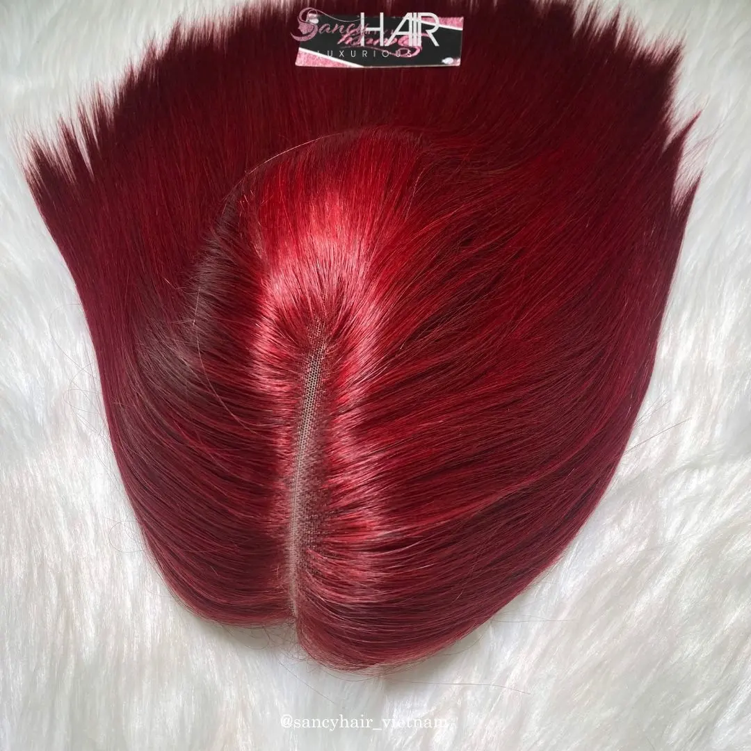 2x6 parrucche in pizzo svizzero capelli umani colore bordeaux da 100% vietnamiti capelli crudi parrucche per il prezzo all'ingrosso