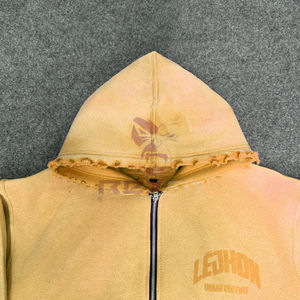 Logo privé de qualité supérieure le plus demandé sweat à capuche zippé bouffée imprimé fabriqué en usine prix bon marché sweats à capuche pour hommes - Product Image 3