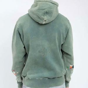 Sweat à capuche unisexe en molleton lourd délavé à l'acide, polyester/coton, broderie personnalisée, délavé à la pierre, hiver, OEM - Product Image 3