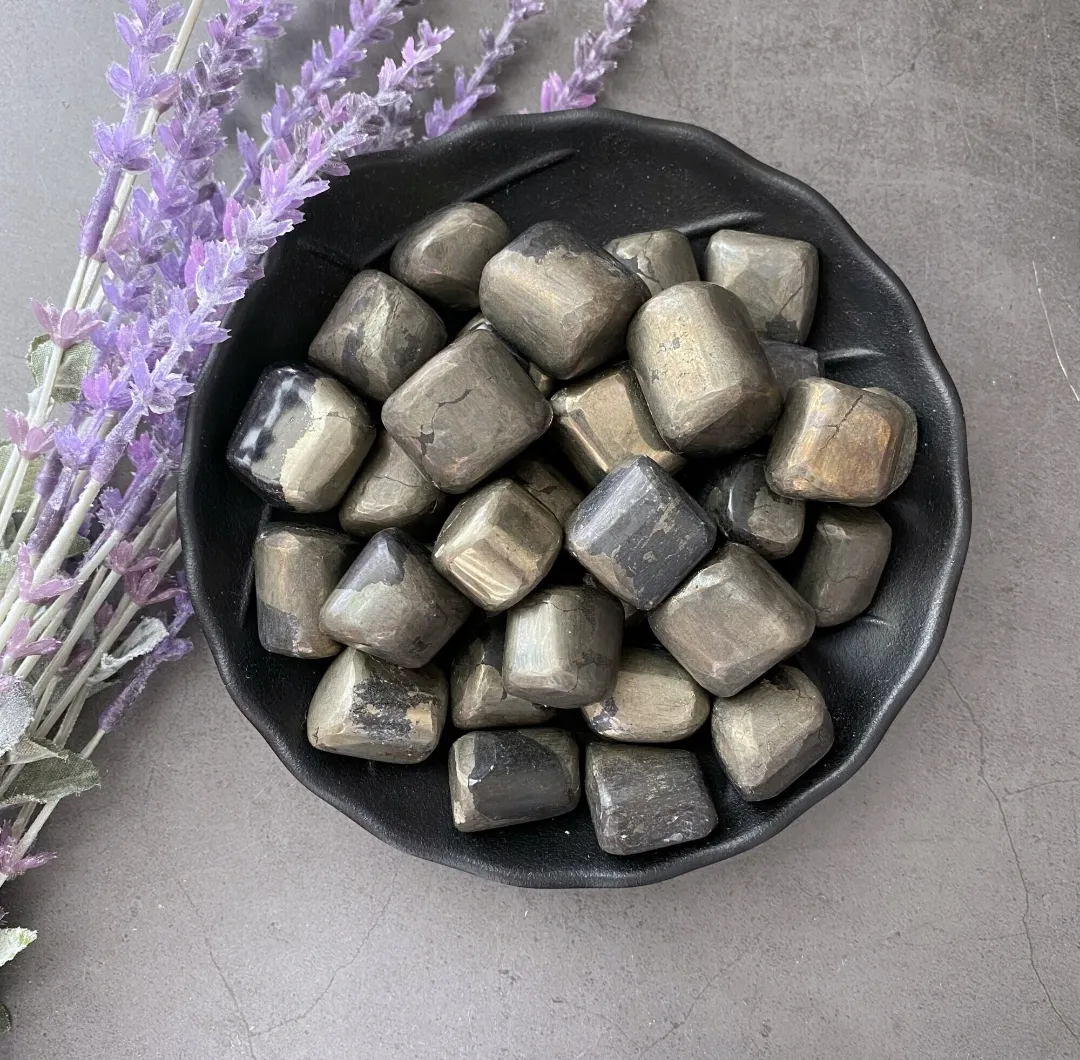 Beli Grosir Pyrite Tumbled Stone Batu Pirit Poles untuk Penyembuhan Energi dan Hadiah Dekorasi-Beli Fashion Batu Alam