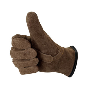 Guantes DE TRABAJO DE SEGURIDAD DE palma completa de cuero de vaca OEM personalizados tamaño XL impermeable y revestimiento de látex anticorte al por mayor - Product Image 2