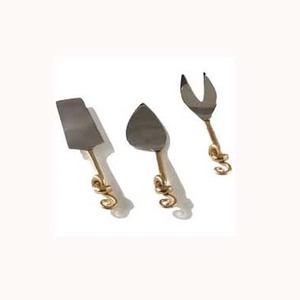 Nouveau design doré brindille noeud fin poignée argent plaqué acier inoxydable fromage outils de coupe ensemble pour table - Product Image 1