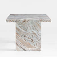 Ensemble de table à manger rectangulaire pliable de style industriel moderne et luxueux, 4 places, plateau en pierre/marbre, cuisine de style farmhouse, hôtel, salon
