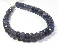 Perles d'Iolite Bleue Briolette 7-10mm, Fil de 8 Pouces, Coupe Facettée Naturelle, Rondelle, Qualité Supérieure, Translucides, 100 Carats, Pierres Précieuses Libres