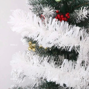 BINLU Thick PVC <b>White</b> <b>Tinsel</b> Disc Design Garland Eco-Friendly Christmas Tree & Wreath Decorations for Indoor Parties - Product Image 4