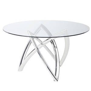 Base brillante avec dessus en verre Table basse Tables de salon à la mode moderne Table basse centrale en verre fritté - Product Image 1