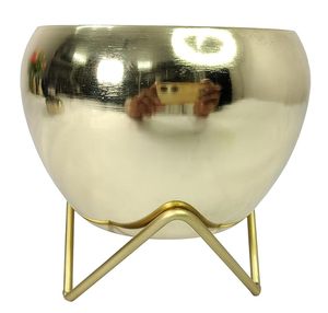 Maceta de oro de Metal decorativa vendedora caliente, maceta de alta calidad estándar para jardín, hogar y restaurantes, uso a bajo precio - Product Image 2