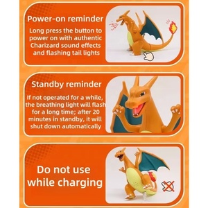 Pokémon veilleuse Spray Charizard Charmander Eevee modèle Figure électrique émettant du son ornement poupée Figure cadeau jouet - Product Image 5
