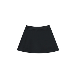 High-Waist Flared A-Line Knit <b>Skirt</b> with Pockets Breathable Plus Size Denim Cotton Chiffon Embroidered - Product Image 2