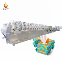 Ligne de production entièrement intégrée de lingettes humides à 16/20 voies avec correction de déviation de bobine pour lingettes humides en sachet grand format de 30 à 120 pièces