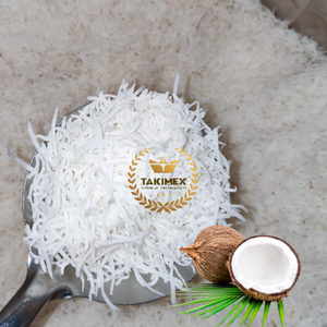 Copos de coco desecados con alto contenido de grasa en embalaje a granel Polvo de conserva dulce seco rallado Sabor salado y picante para adultos - Product Image 1