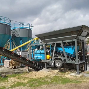30 M3/h Mobile and Compact Concrete Plant IDEAL for AFRICA Batching Machine Manufacturing Plant,construction Works CE ISO9001