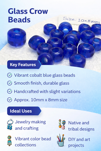 Handmade Blue Glass Crow Beads with Smooth Finish for Jewelry Making Tribal Crafts and Traditional Designs in <b>Box</b> - Product Image 6